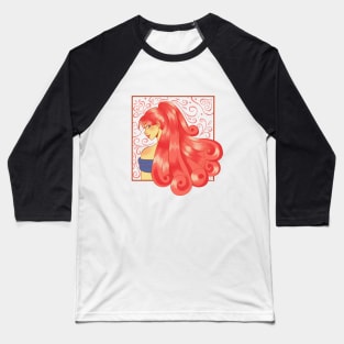 girl with long pink hair without background Baseball T-Shirt